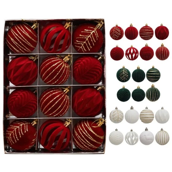 Adornos de bolas de Navidad, bolas colgantes de esferas de color rojo 