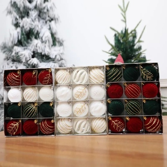 Adornos de bolas de Navidad, bolas colgantes de esferas de color rojo 