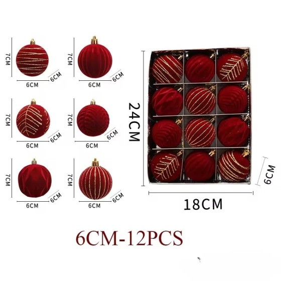 Adornos de bolas de Navidad, bolas colgantes de esferas de color rojo 