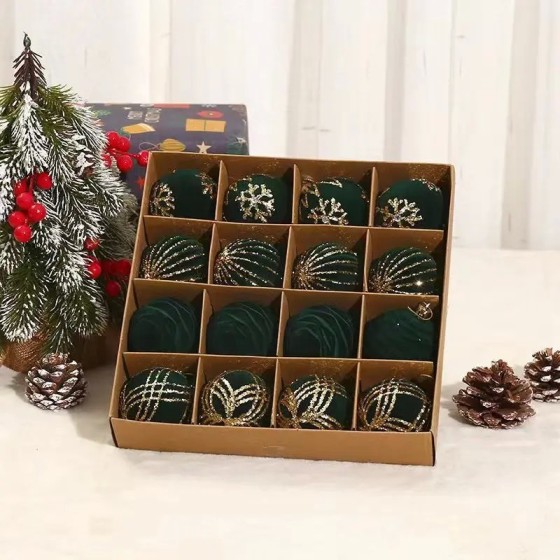 Adornos de bolas de Navidad, bolas colgantes de esferas de color rojo 