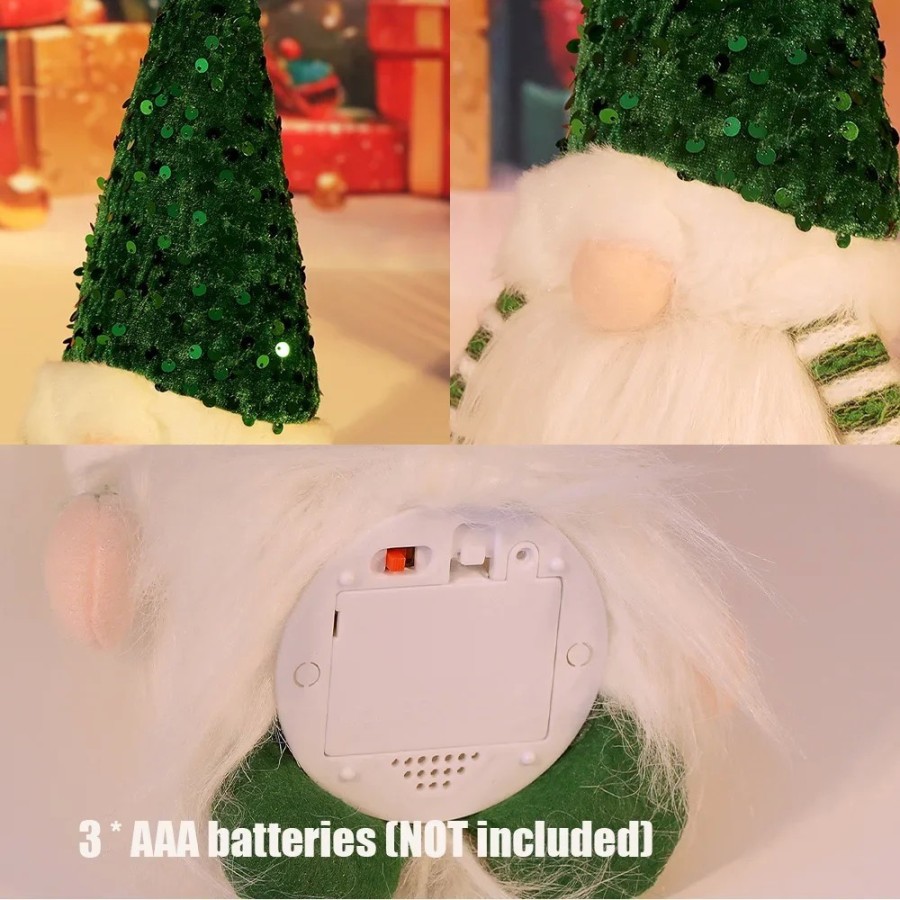 Muñeca de lentejuelas de Gnomo sin rostro, decoraciones navideñas, par