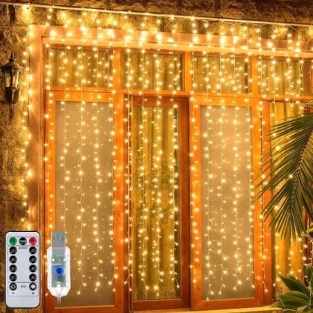 Luces Led de Navidad, decoración de hadas de Año Nuevo para habitación, guirnaldas, cortina de cadena, cascadas, tira de dormito
