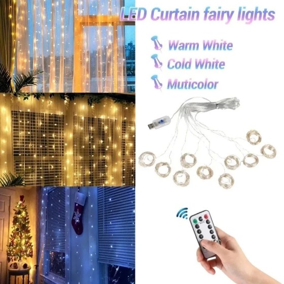 Luces Led de Navidad, decoración de hadas de Año Nuevo para habitación