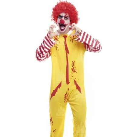 PlusHome - Disfraz de Hombre Adulto para Halloween Carnaval Fiesta Teatro Cumpleaño de Miedo y Terrorífico-PayasoAsesino