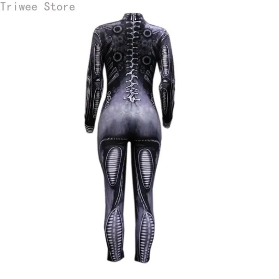 Disfraz de Cosplay de Halloween para mujer, mono de esqueleto de Diabl