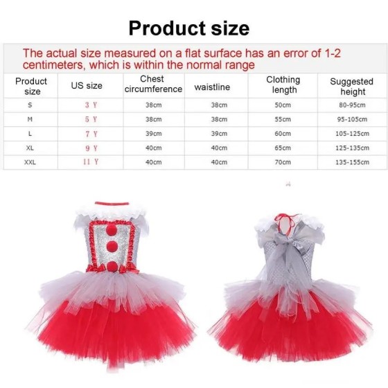Conjunto de vestido de malla de Cosplay de payaso aterrador para Hallo