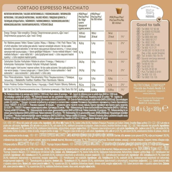 NESCAFÉ Dolce Gusto Cortado - x6 pack de 16 cápsulas - Total: 96 cápsu