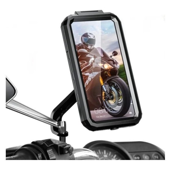 IPSDI Soporte Movil Moto Impermeable 360°Rotación Universal Soporte Mo