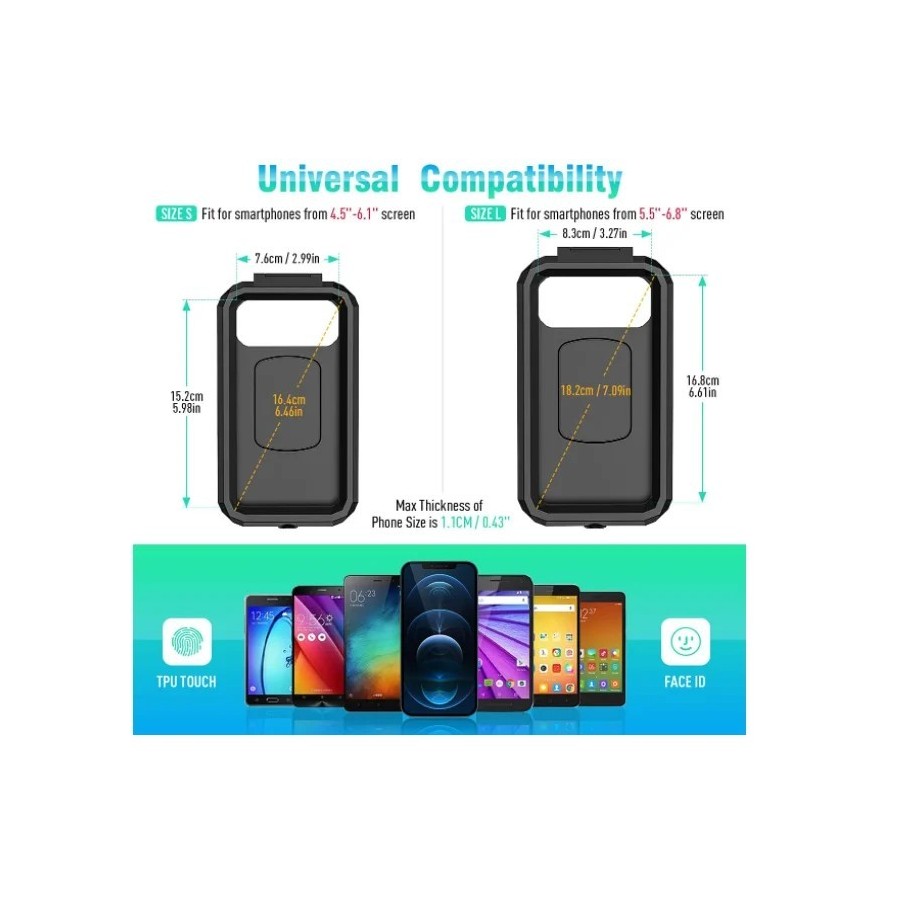 IPSDI Soporte Movil Moto Impermeable 360°Rotación Universal Soporte Mo