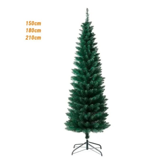 Árbol Navidad Slim Verde ESTRECHO Material Espumillón 150 a 210 cm