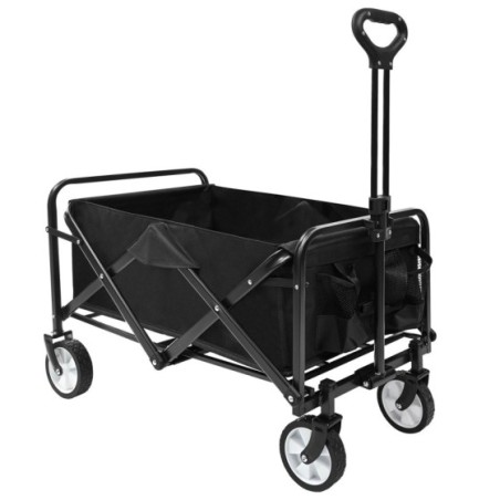 T-LoVendo Carro de Mano Plegable Carrito de Playa y Transporte para Jardín Casa Almacén 4 Ruedas, todoterreno.