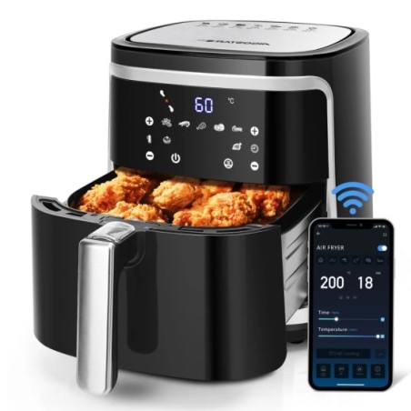 AIGOSTAR Freidora de Aire sin Aceite 7L,1900W, Inteligente. Conexión Wifi.Pantalla LED táctil, 7 funciones preestablecidas + man