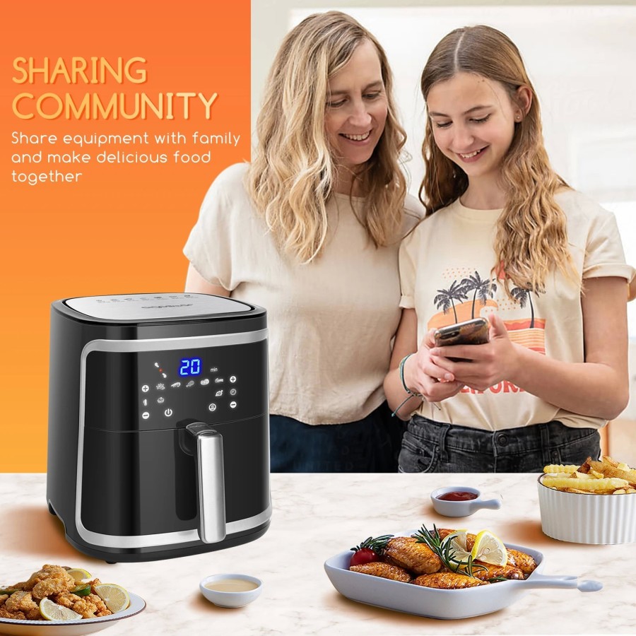 AIGOSTAR Freidora de Aire sin Aceite 7L,1900W, Inteligente. Conexión W
