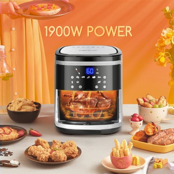 AIGOSTAR Freidora de Aire sin Aceite 7L,1900W, Inteligente. Conexión W