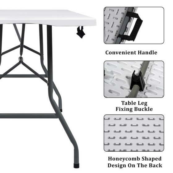 T-LoVendo - Mesa Plegable Rectangular de 180 cm y 150 Kg de Carga, Por