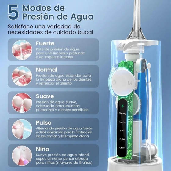 Irrigador Dental, Irrigador Bucal Portatil Inalámbrico Profesional 8 B