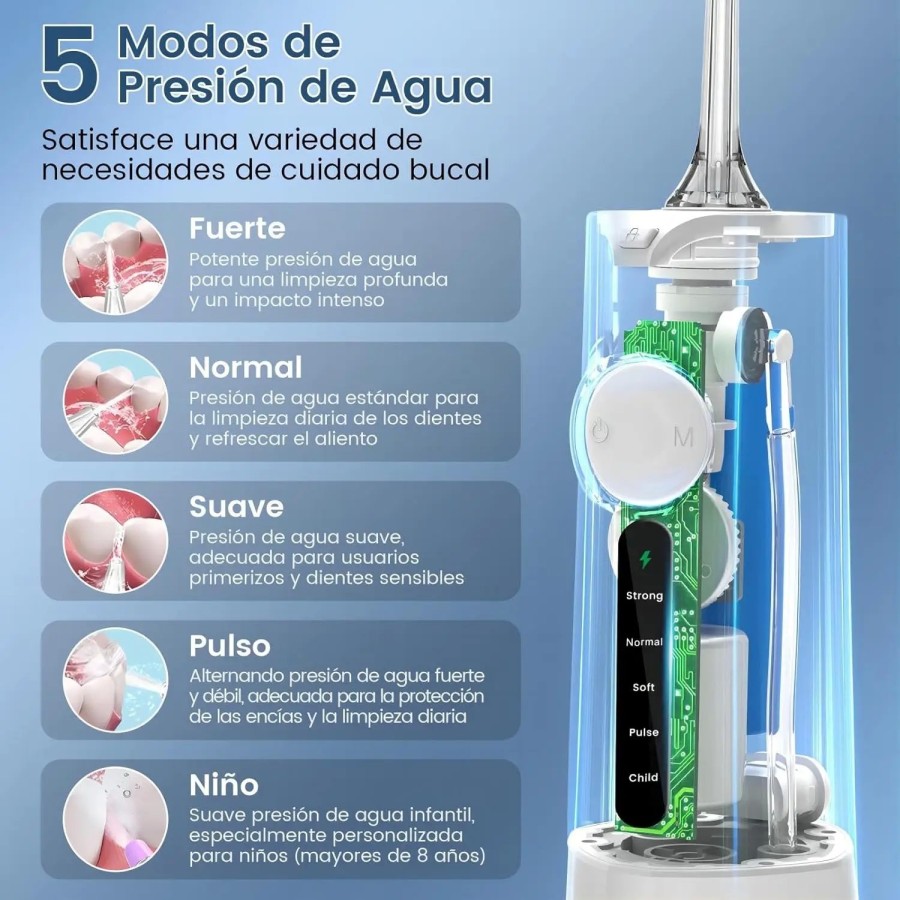 Irrigador Dental, Irrigador Bucal Portatil Inalámbrico Profesional 8 B