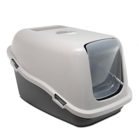 GREATOOL Arenero para Gatos Grande, Material de Plástico Resistente, Diseño Moderno y Elegante, Cubierta Desmontable y Tapa Tran