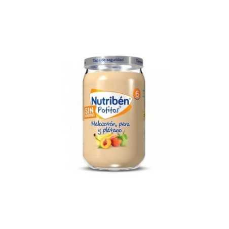 Nutribén Potito Melocotón, Pera y Plátano SIn Almidones 235gr Ingredientes 100% naturales. Sin azúcares añadidos.