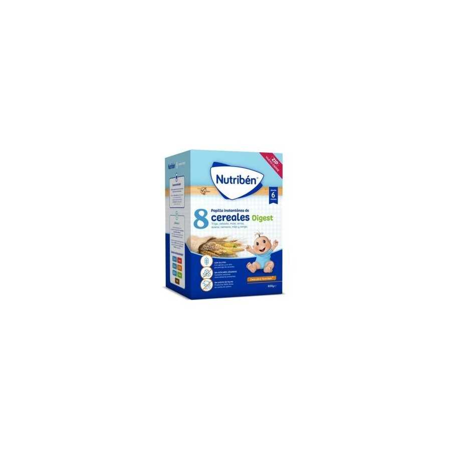 Nutribén 8 Cereales Digest 600 gr A partir de los 6 meses. Enriquecido con 11 vitaminas y calcio.