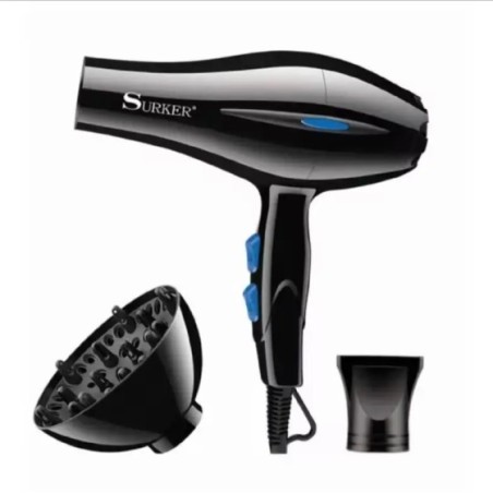IPSDI Secadora de pelo profesional SURKER 3500w 3 posiciones de calor y 2 velocidades, boquilla concentradora y difusor