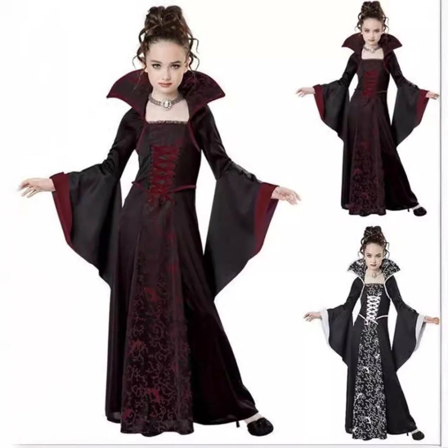 Disfraz de bruja y vampiro para niña traje de Halloween para fiesta de