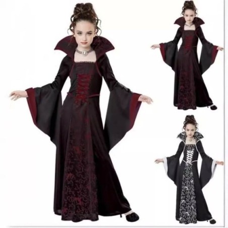 Disfraz de bruja y vampiro para niña traje de Halloween para fiesta de carnaval actuación