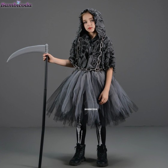 Disfraz de la muerte de Horror de demonio para niñas, disfraz de Hallo