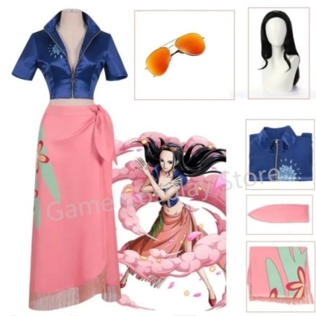 Disfraz de Cosplay de Anime para niña, traje de Cosplay de Nico Robin, gafas, traje de Peluca de fiesta, disfraces de Carnaval d