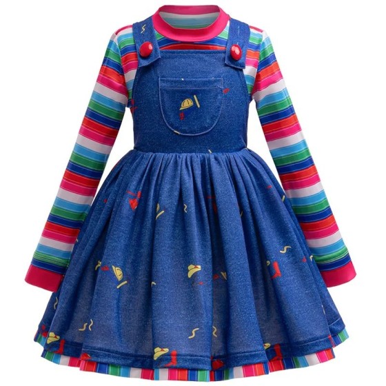 Disfraz de Cosplay de muñeca Chucky de película de terror para niños,