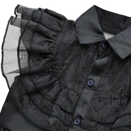 Addams-Disfraz de cumpleaños para niñas, vestido de fiesta con Peluca