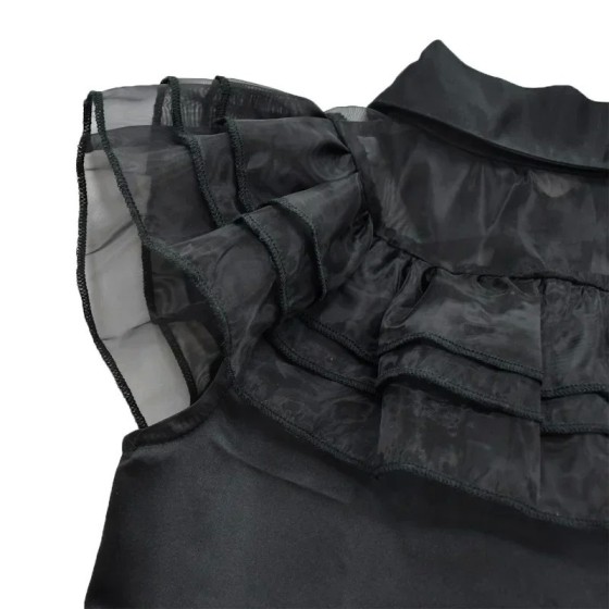 Addams-Disfraz de cumpleaños para niñas, vestido de fiesta con Peluca