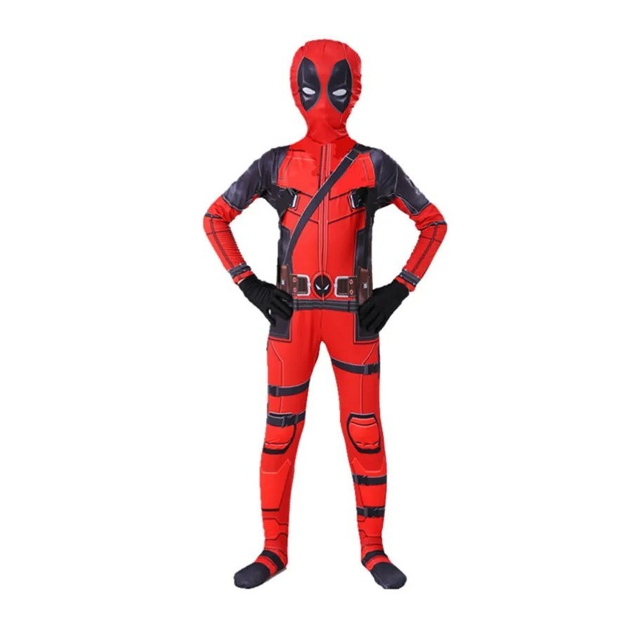 Disfraz de superhéroe Deadpool para niños, mono de Cosplay de Hallowee