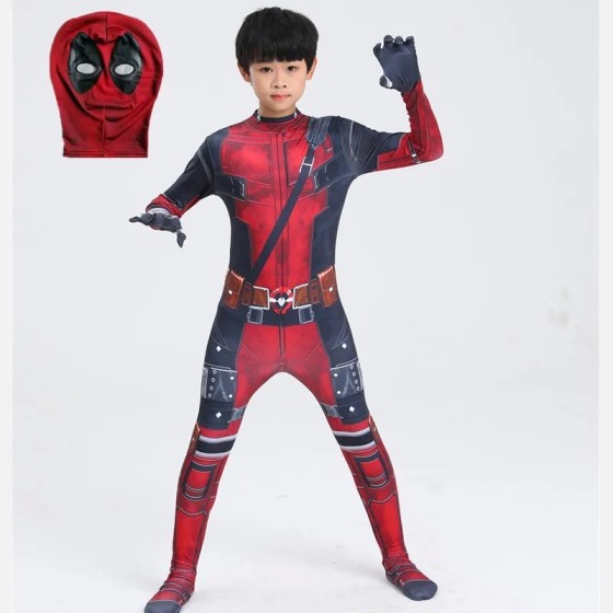 Disfraz de superhéroe Deadpool para niños, mono de Cosplay de Hallowee