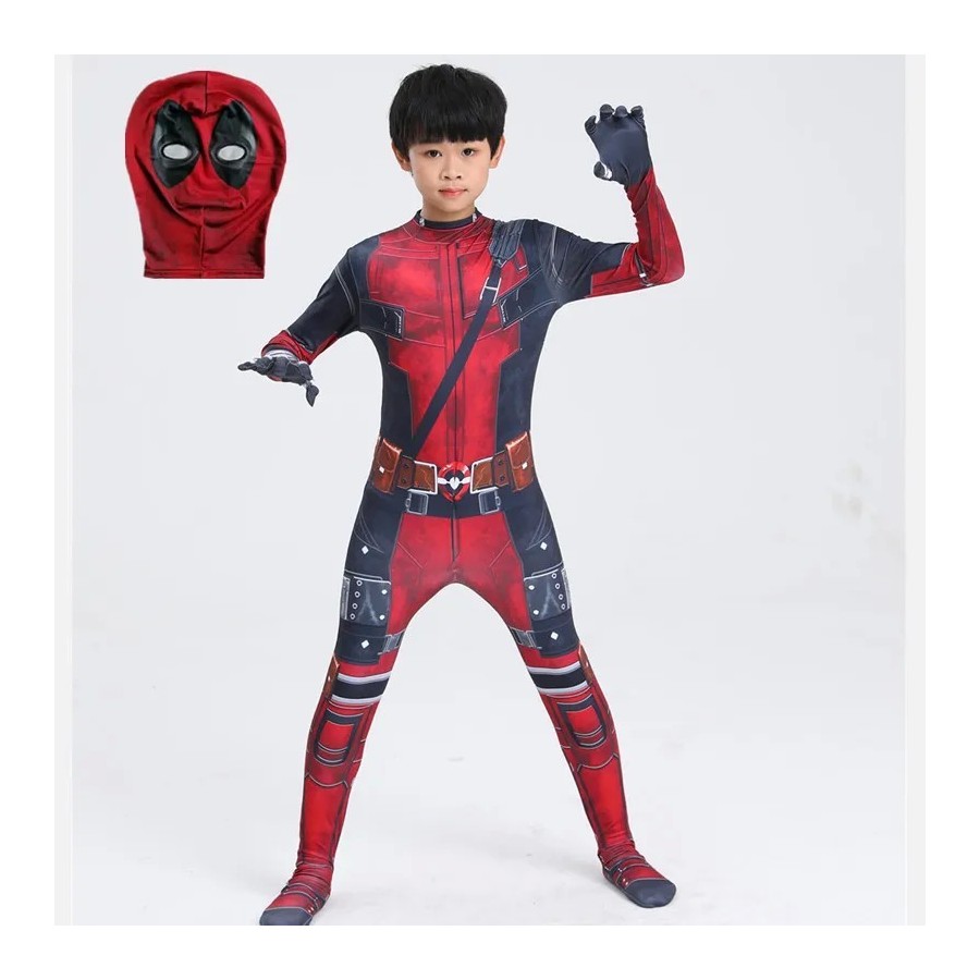 Disfraz de superhéroe Deadpool para niños, mono de Cosplay de Hallowee