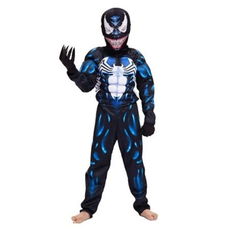 Disfraz de superhéroe negro para niños, Mono de Spider Venom, disfraz de fantasma, mono de Spandex 3D, mono Unisex, Cosplay de H