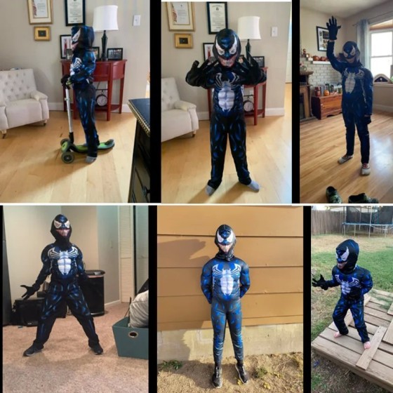 Disfraz de superhéroe negro para niños, Mono de Spider Venom, disfraz 