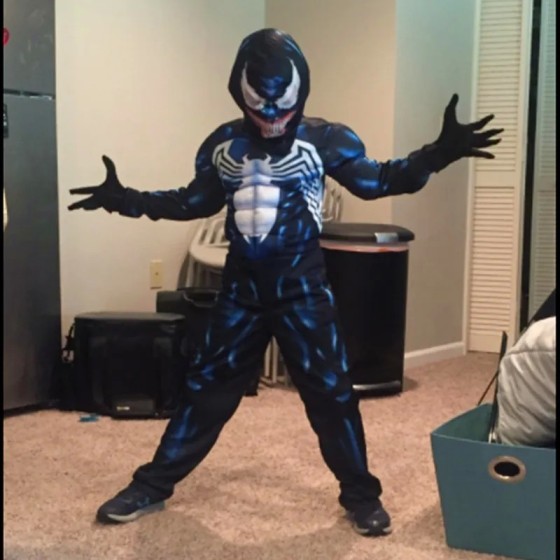 Disfraz de superhéroe negro para niños, Mono de Spider Venom, disfraz 