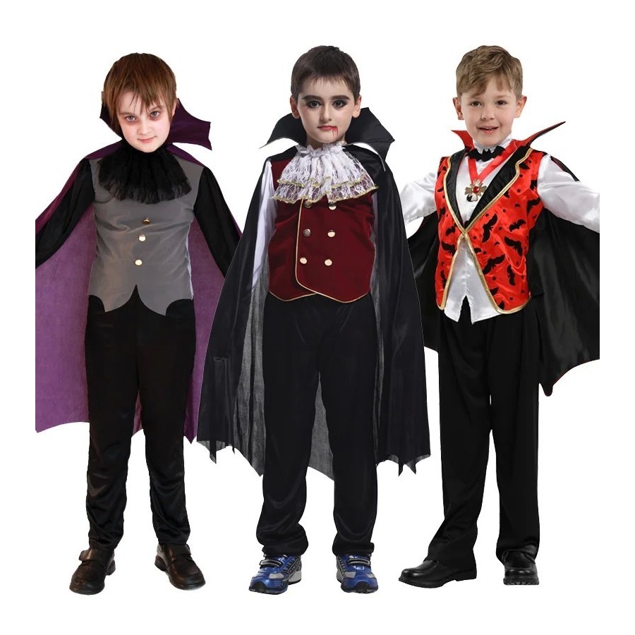 Disfraz de vampiro de Halloween para niños, disfraz de fiesta de Carna