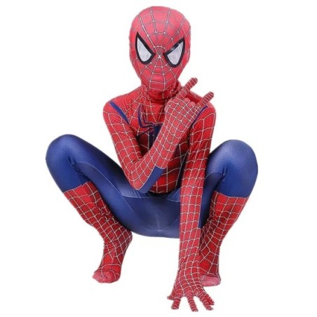 Disfraz de superhéroe de araña para niños, mono de LICRA, disfraces de Halloween, traje para niños, cubierta para la cabeza, con