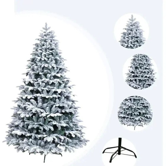 PE + PVC flocado árbol de Navidad nieve blanca árbol de Navidad ambien