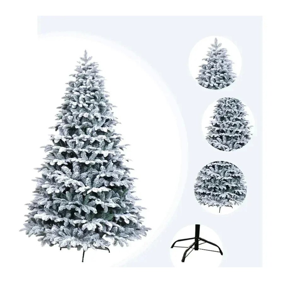 PE + PVC flocado árbol de Navidad nieve blanca árbol de Navidad ambien
