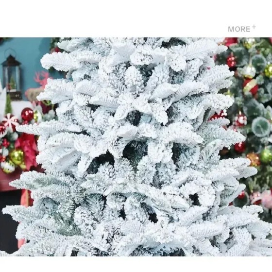PE + PVC flocado árbol de Navidad nieve blanca árbol de Navidad ambien