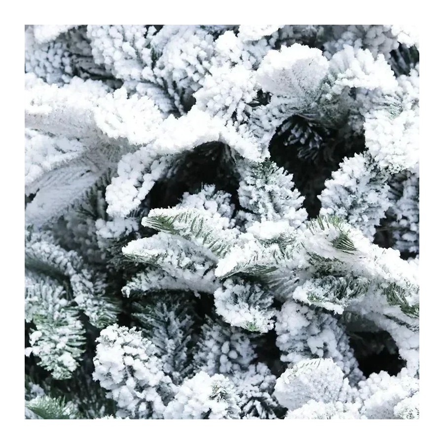 PE + PVC flocado árbol de Navidad nieve blanca árbol de Navidad ambien