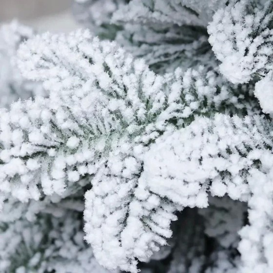 PE + PVC flocado árbol de Navidad nieve blanca árbol de Navidad ambien