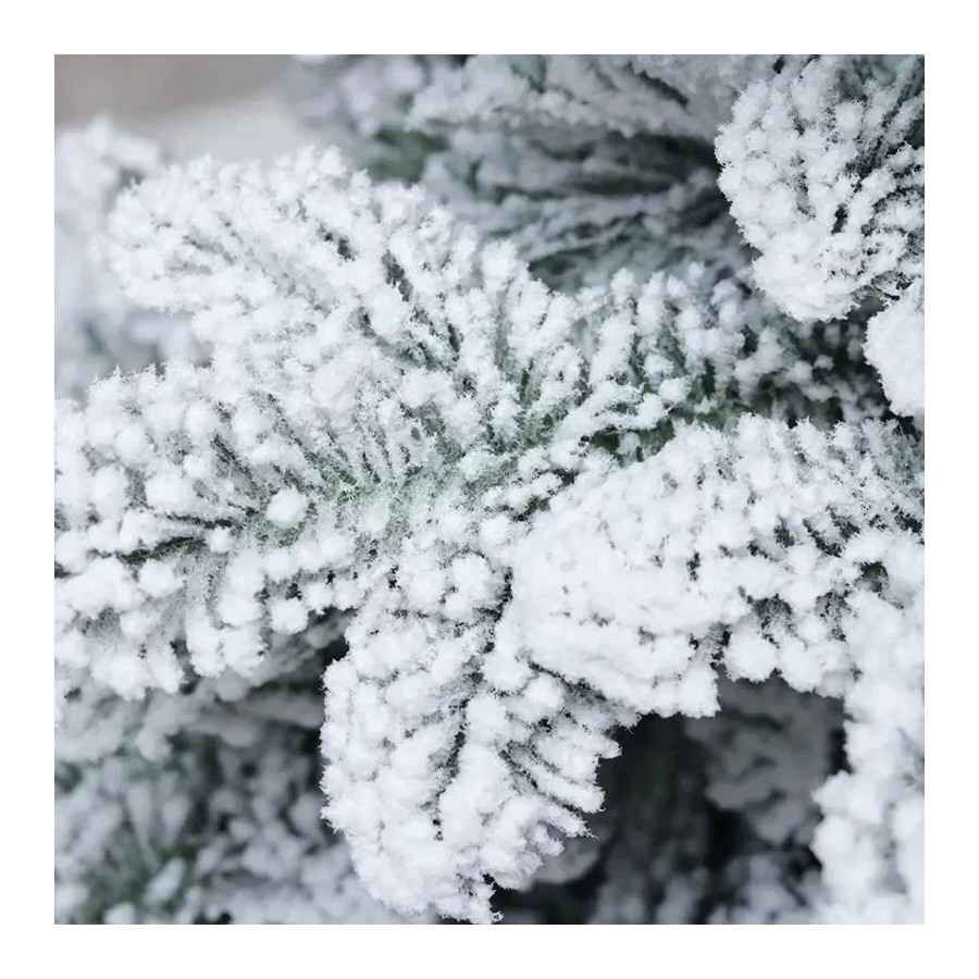 PE + PVC flocado árbol de Navidad nieve blanca árbol de Navidad ambien