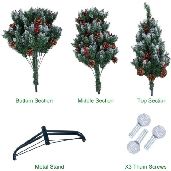 Árbol de Navidad artificial, 720 Puntas, Agujas de Pino mezcladas Árbol de Navidad artificial, 720 Puntas, Agujas de Pino mezcladas