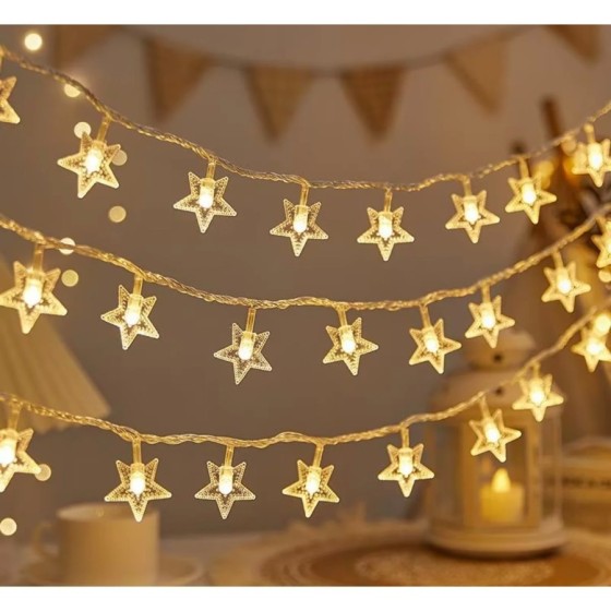 Luces de cadena de hadas de luz Led de copo de nieve de Navidad imperm Luces de cadena de hadas de luz Led de copo de nieve de Navidad imperm