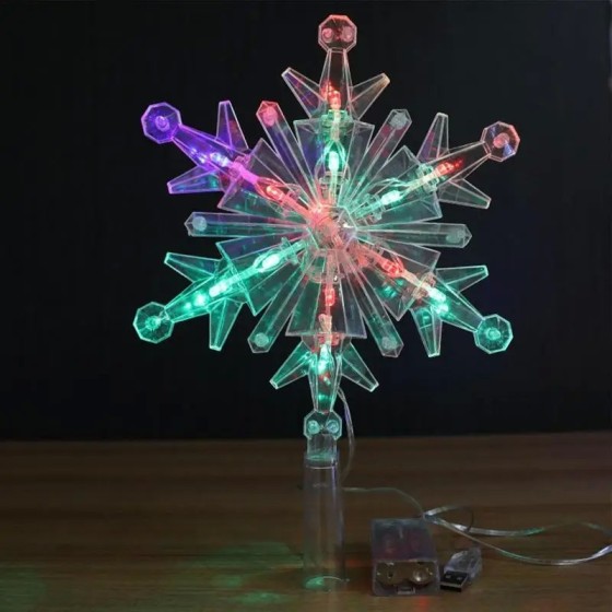 Decoración de árbol de copo de nieve brillante, adorno LED, decoración Decoración de árbol de copo de nieve brillante, adorno LED, decoración