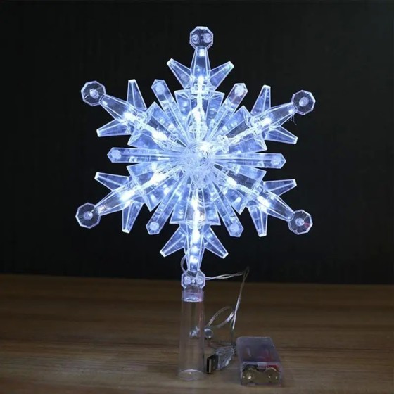 Decoración de árbol de copo de nieve brillante, adorno LED, decoración Decoración de árbol de copo de nieve brillante, adorno LED, decoración